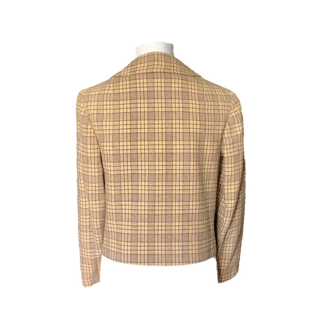 1970s Yellow Plaid Short Wool Jacket or Blazer by Pendleton. 2020 Fall Fashion Trend Vintage Style.