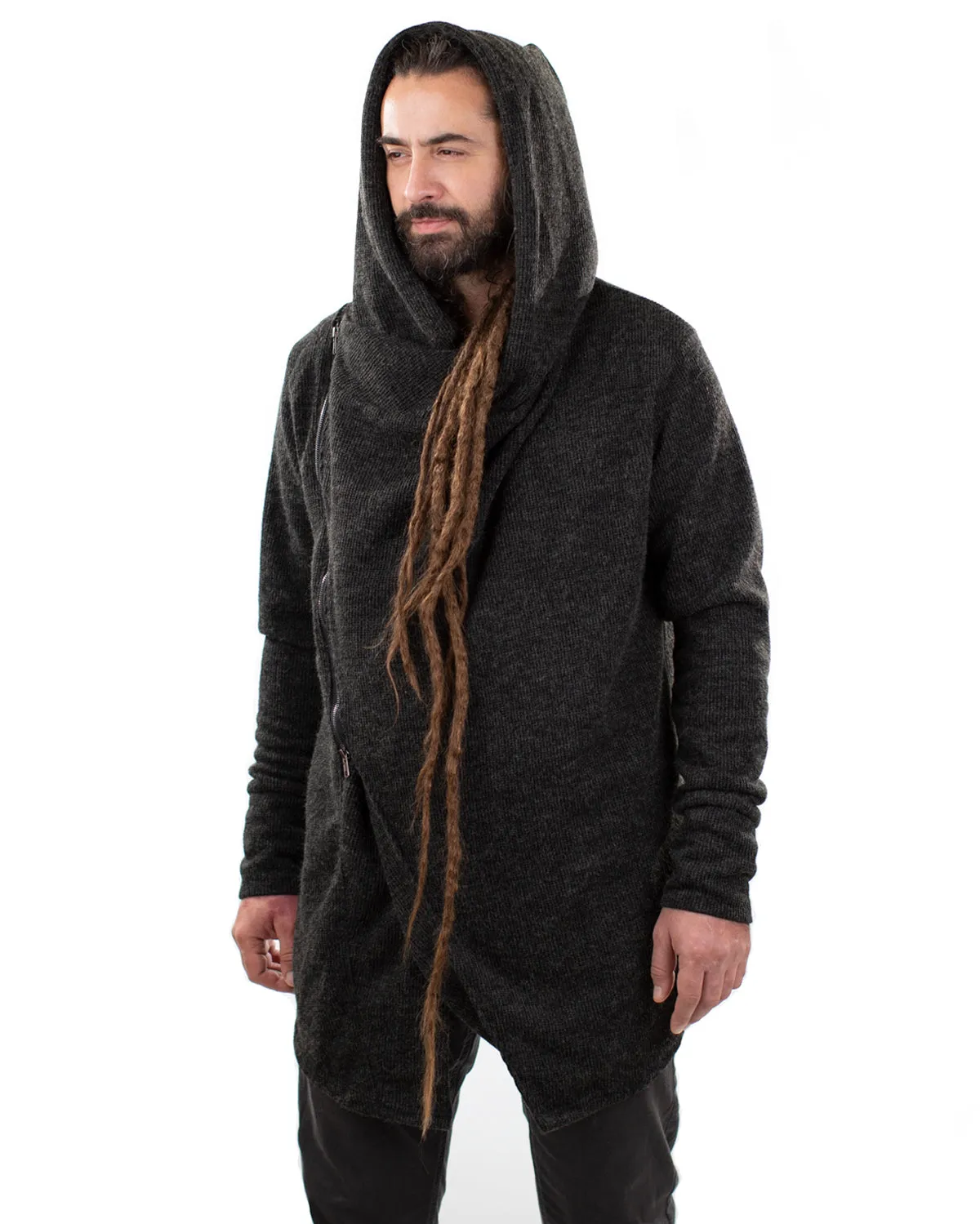 Aliteia Hooded Snood Cardigan Jacket Charcoal