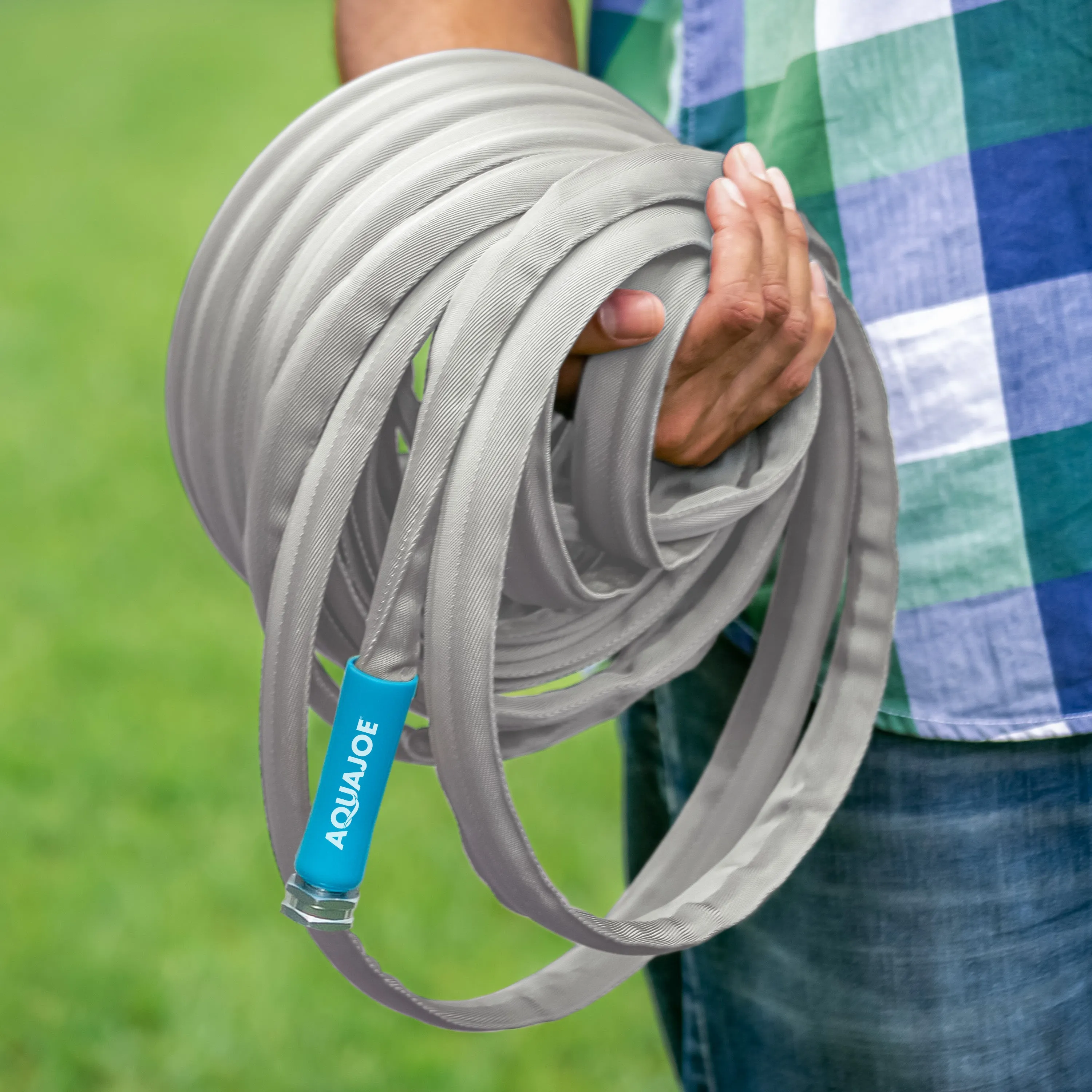 Aqua Joe AJFJH100-PRX Xtreme Fiberjacket Garden Hose | 100-Foot | Metal Fittings