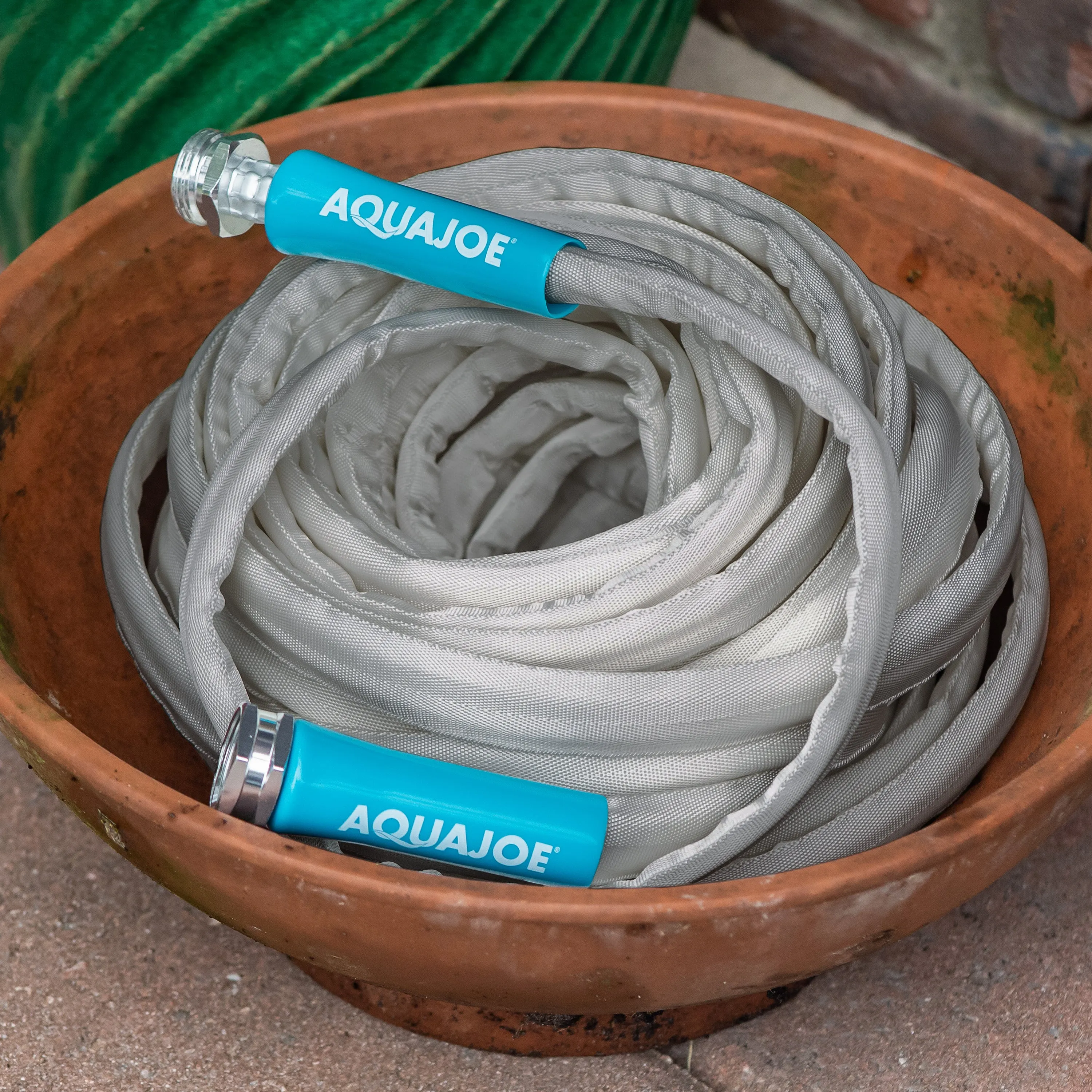 Aqua Joe AJFJH100-PRX Xtreme Fiberjacket Garden Hose | 100-Foot | Metal Fittings