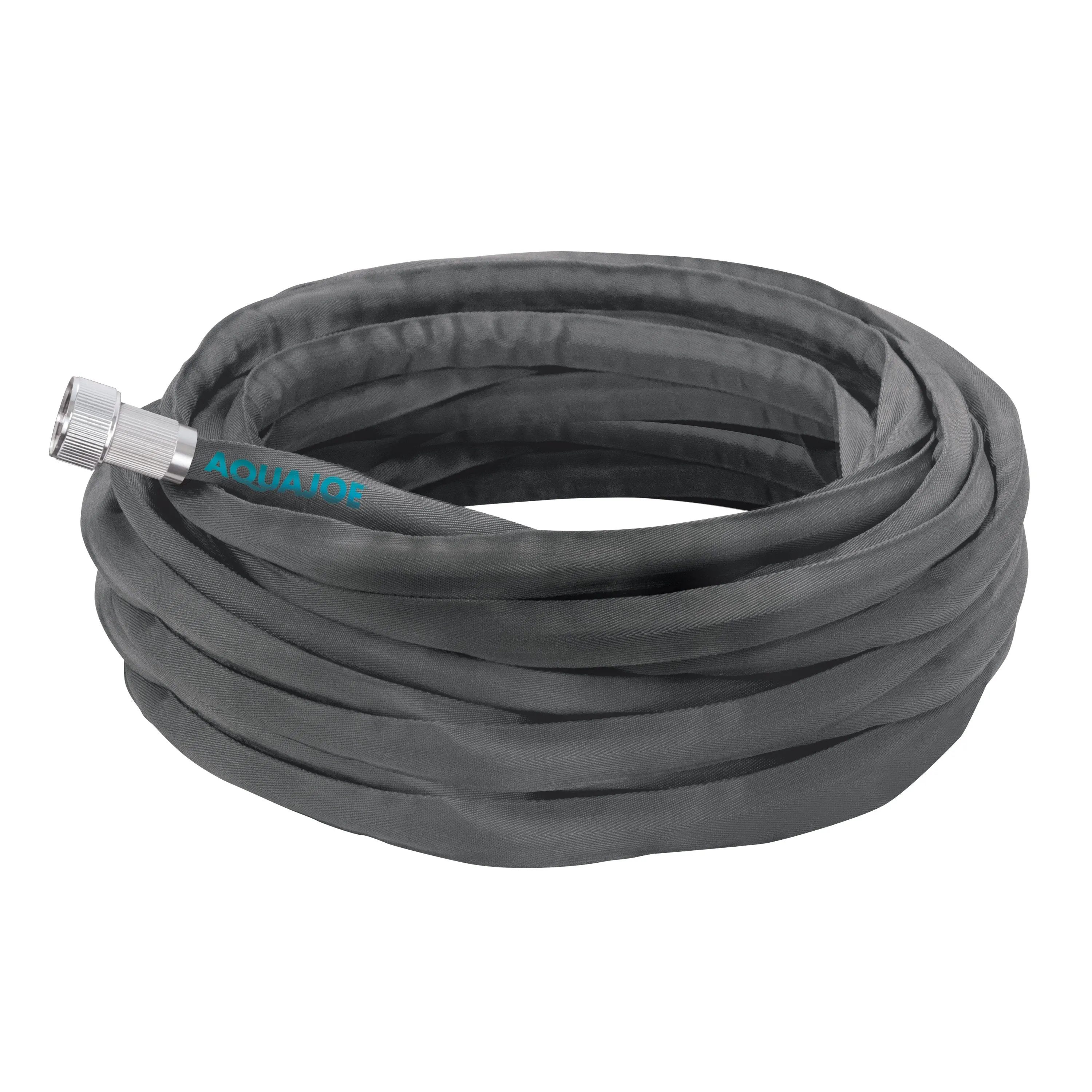 Aqua Joe AJFJH75-PRO Ultra Flexible Kink Free Fiberjacket Garden Hose | 75-Foot | Metal Fittings