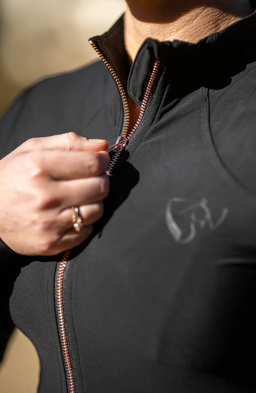 BARE Technical Riding Jacket - Black with Rose Gold