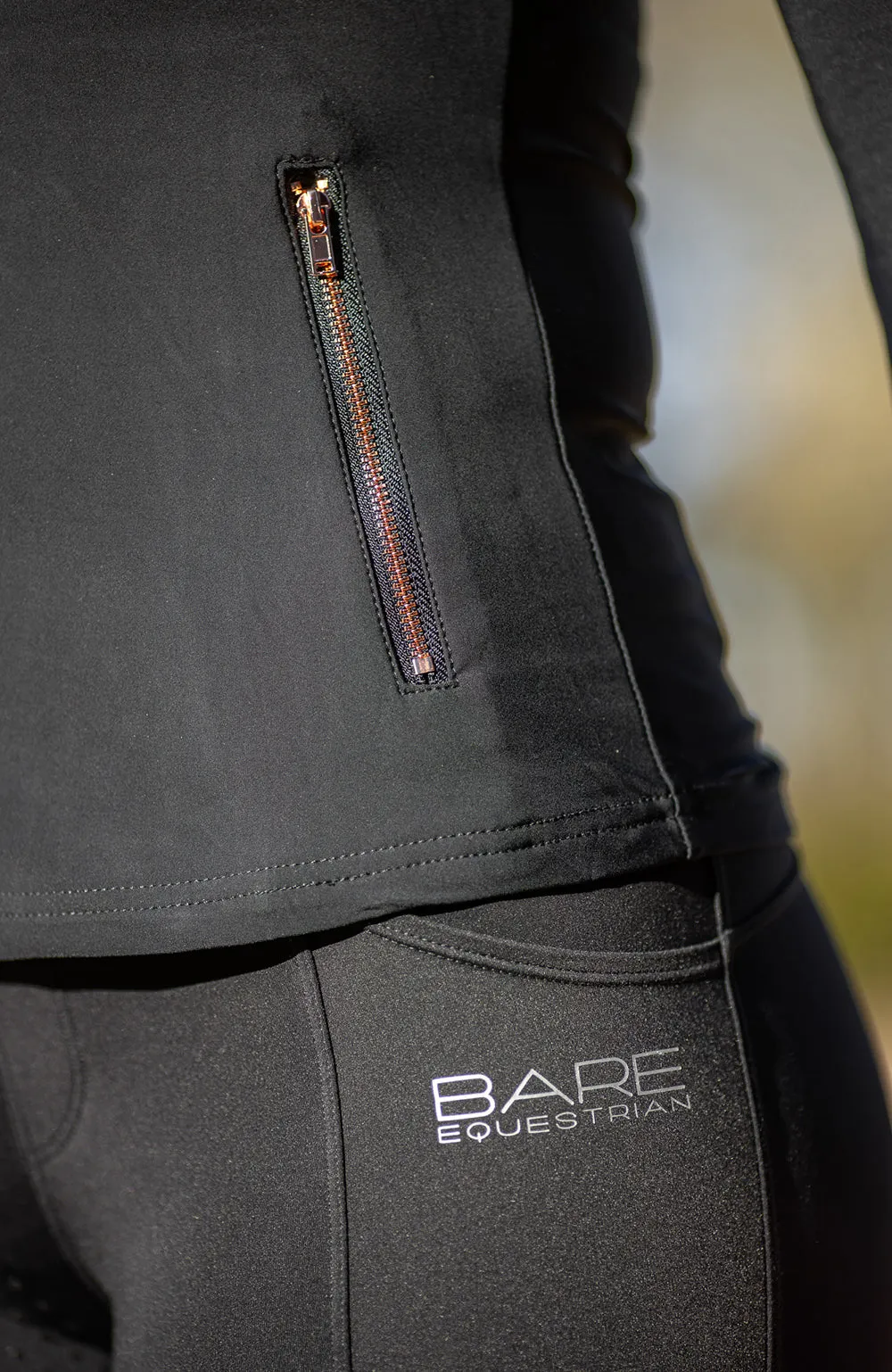 BARE Technical Riding Jacket - Black with Rose Gold