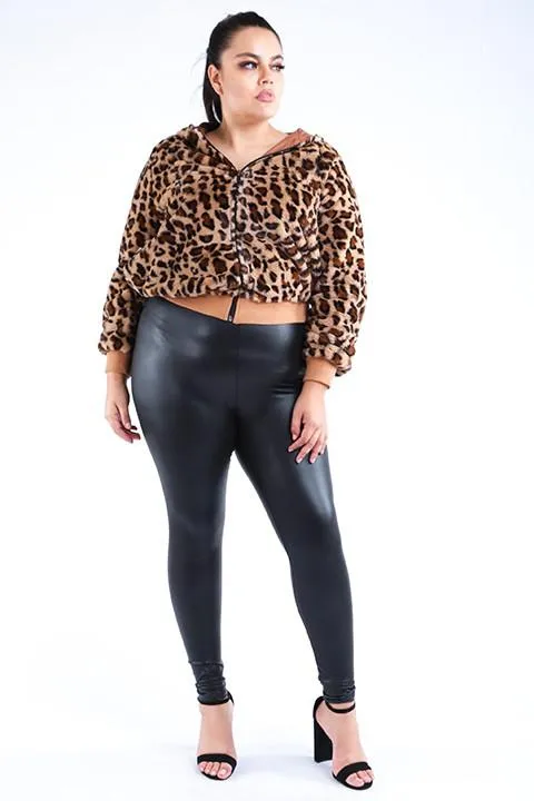 Been Hot Cheetah Faux Fur Bomber Jacket With Hood