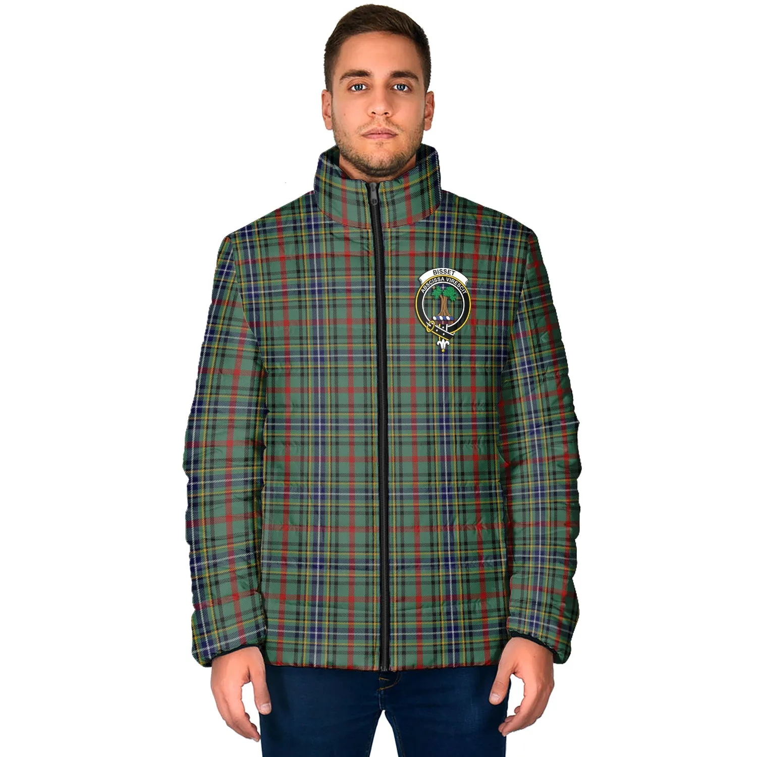 Bisset Tartan Padded Jacket with Family Crest