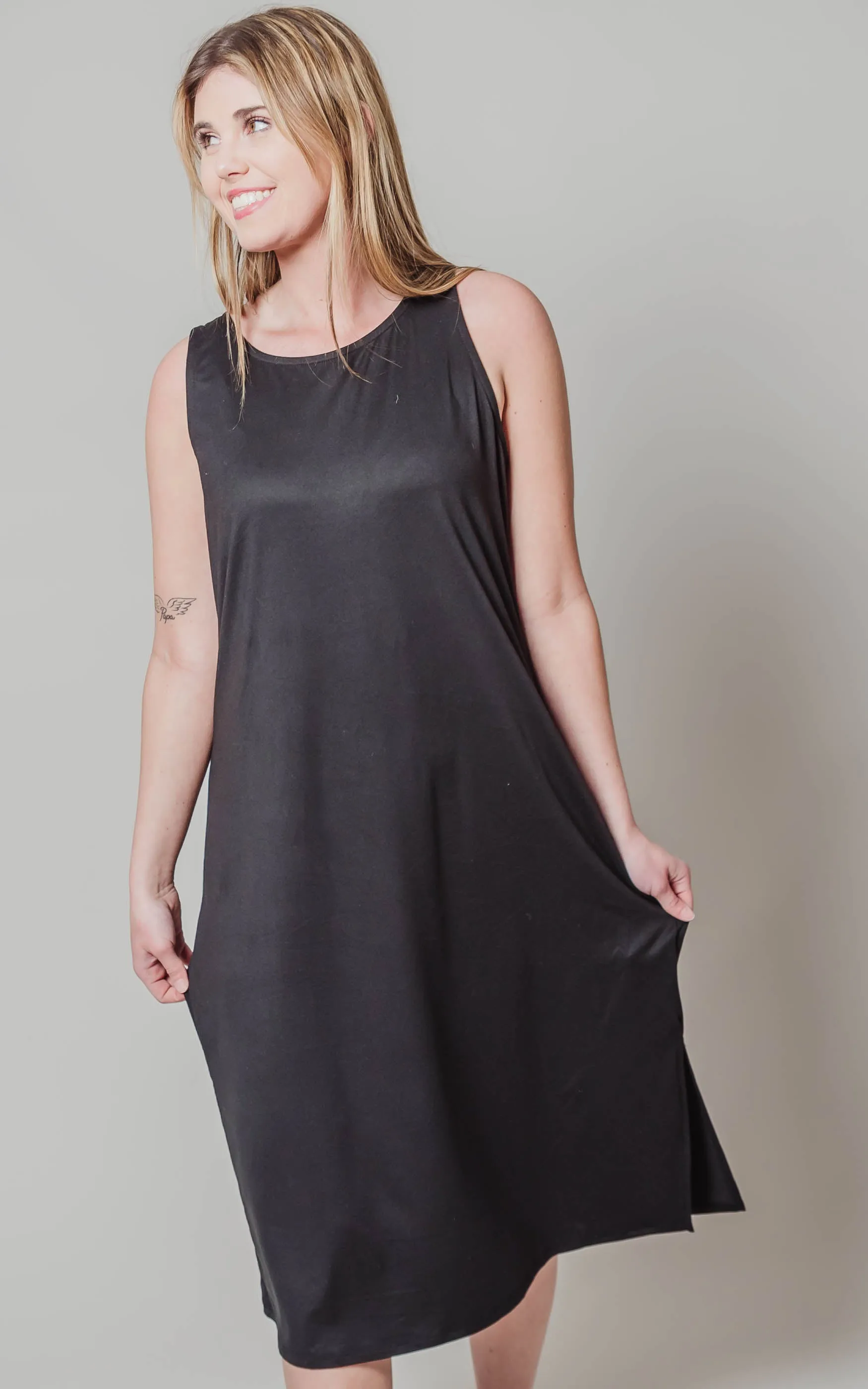 Black Midi Tank Dress - Final Sale*