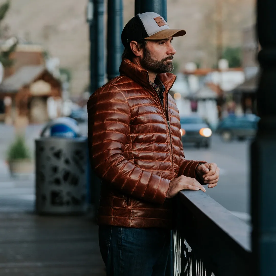 Bridger Leather Down Jacket | Light Brown