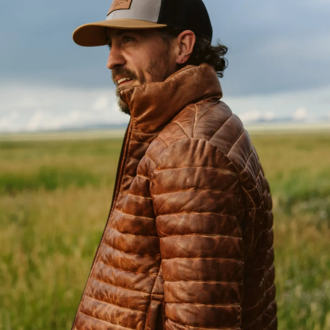 Bridger Leather Down Jacket | Light Brown