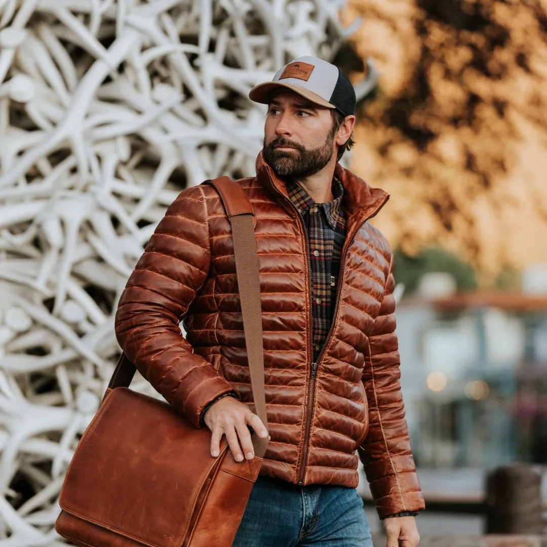 Bridger Leather Down Jacket | Light Brown