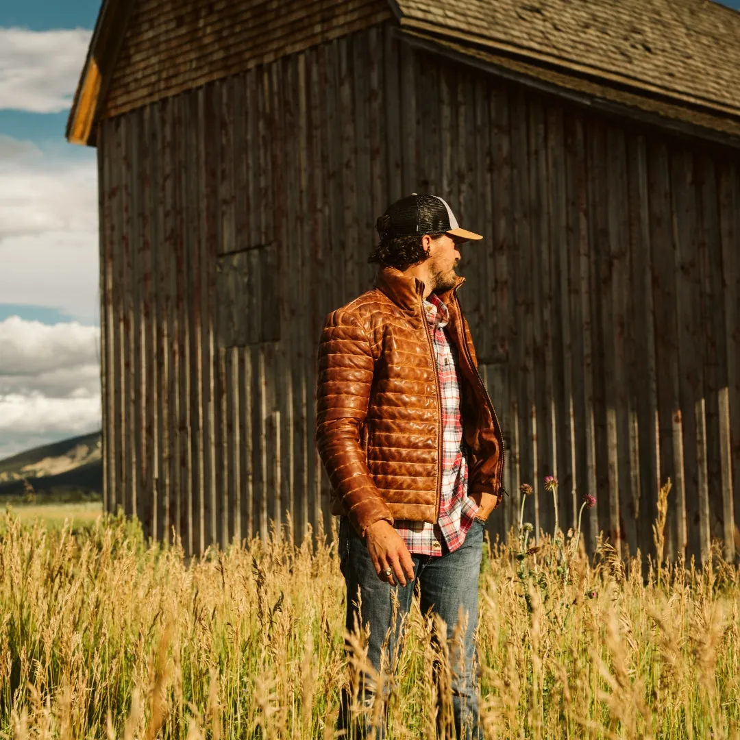 Bridger Leather Down Jacket | Light Brown