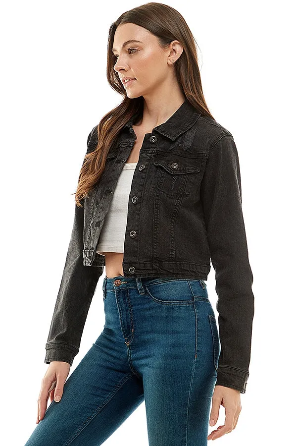 Casual Comfort Solid Denim Jacket