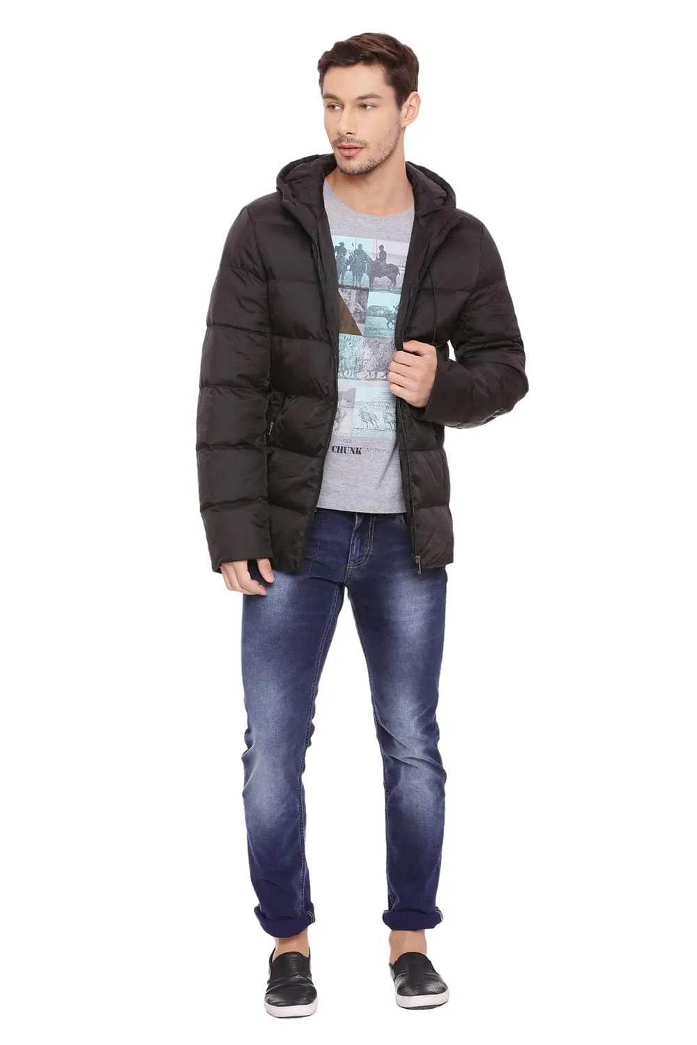 Comfort Fit Hooded Poly Fill Jacket