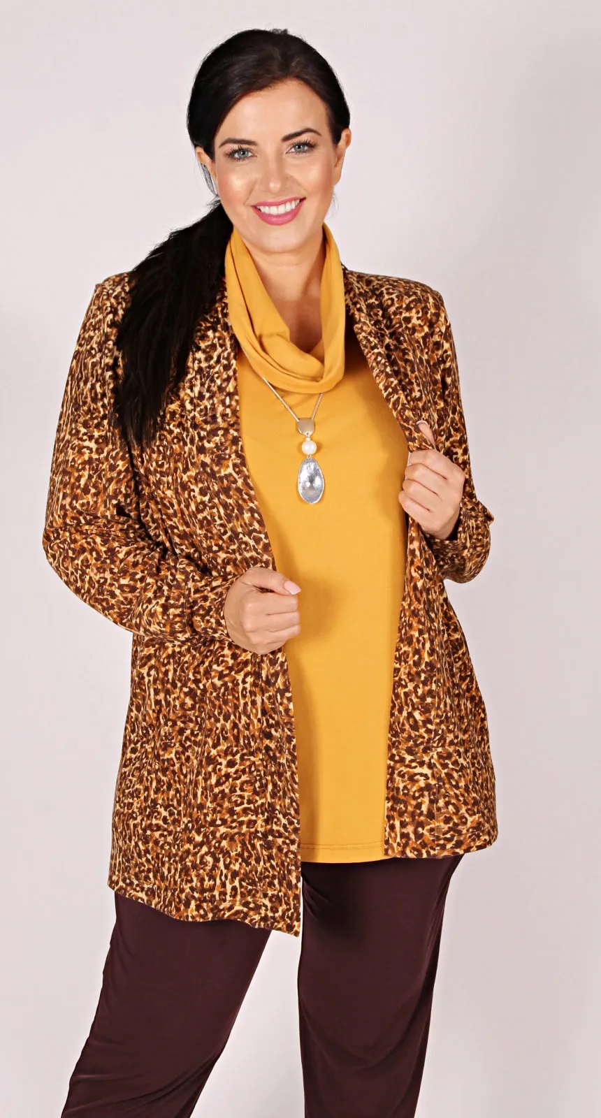 Cosy Knit Edge to Edge Jacket Animal