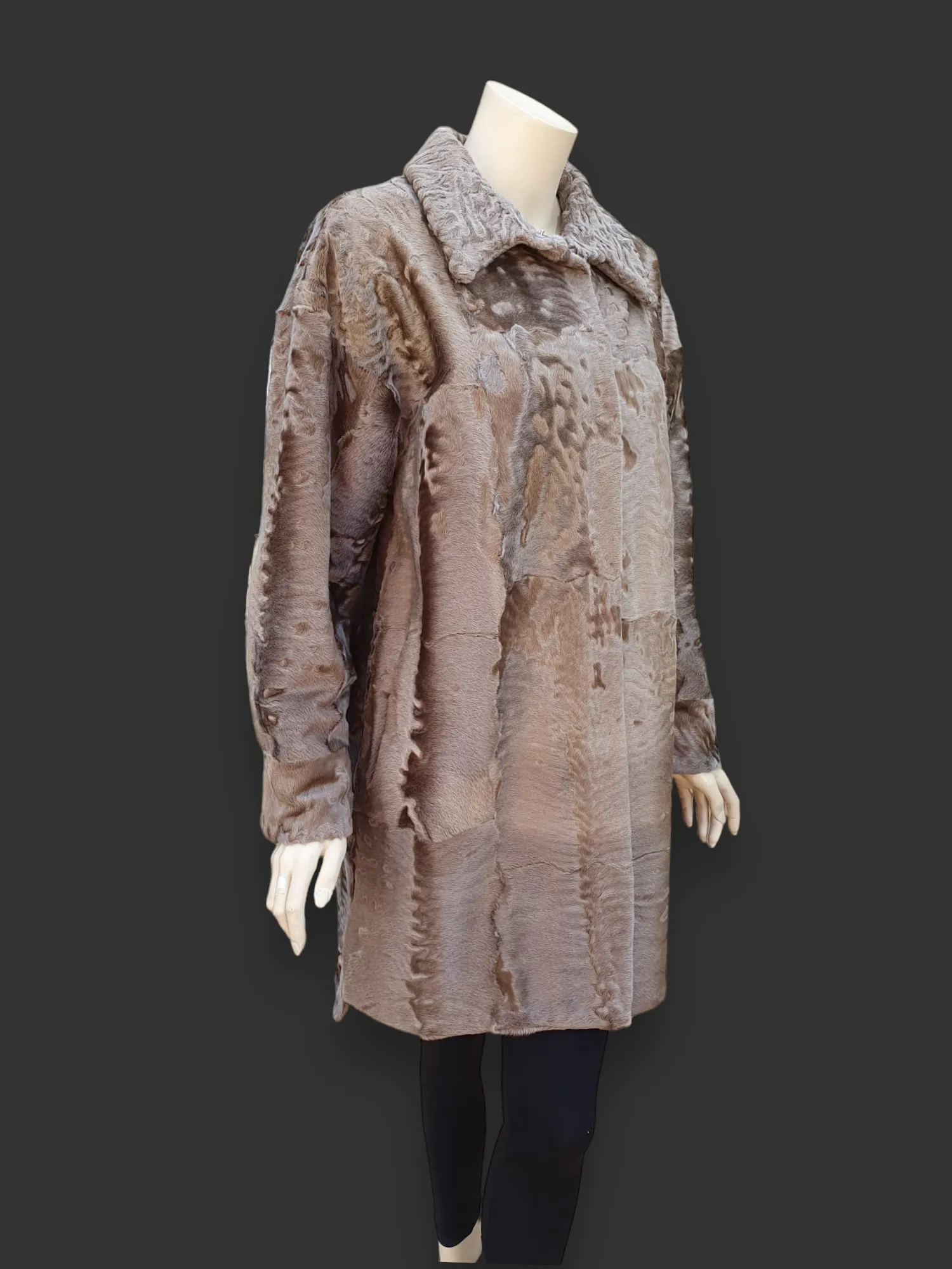 DiBello Natural Tan Swakara Lamb 7/8 Coat -Size 38