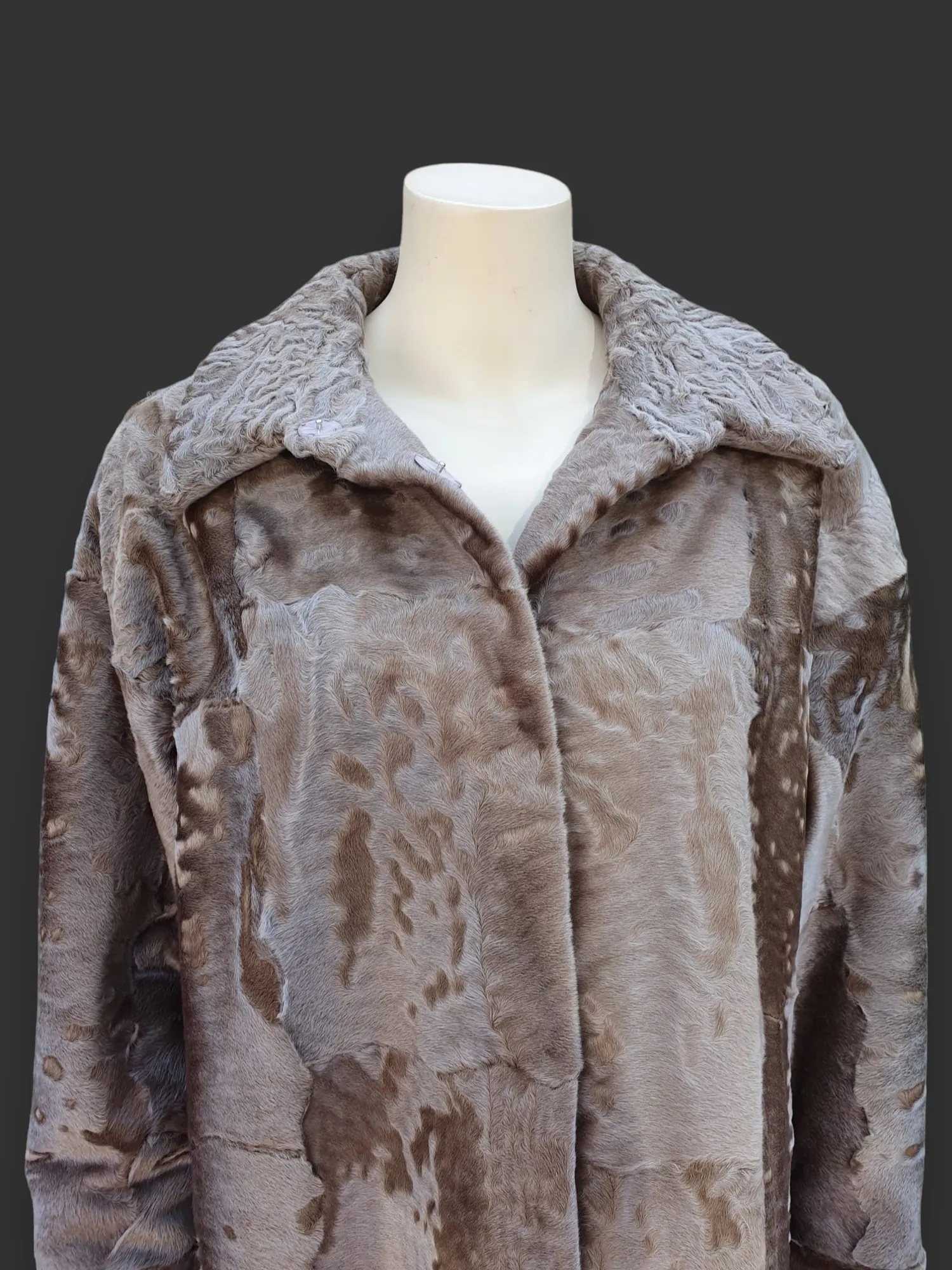 DiBello Natural Tan Swakara Lamb 7/8 Coat -Size 38