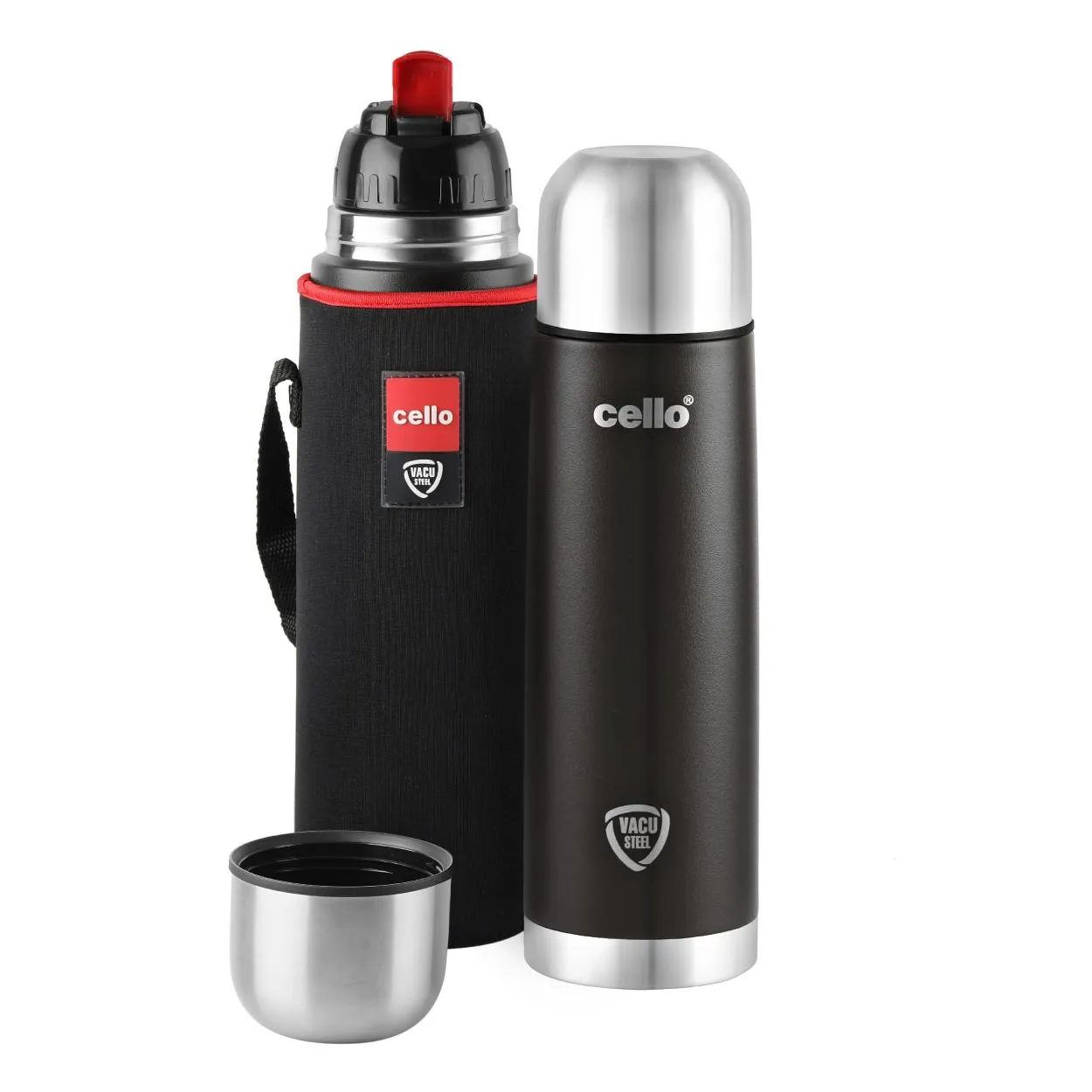 Duro Flip Flask, Vacusteel Water Bottle with Thermal Jacket, 750ml