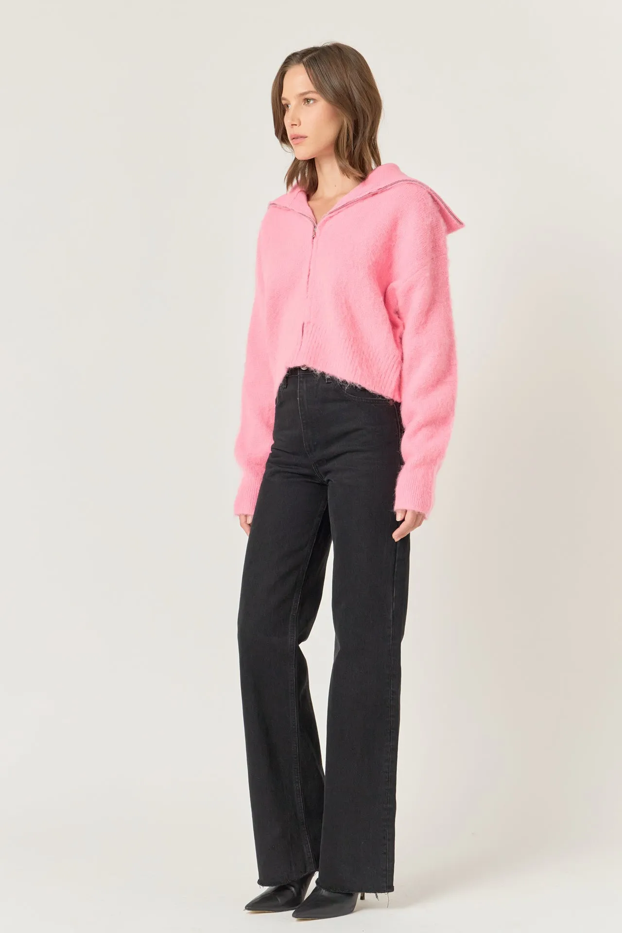 Endless Rose - Oversize Collar Knit Jacket