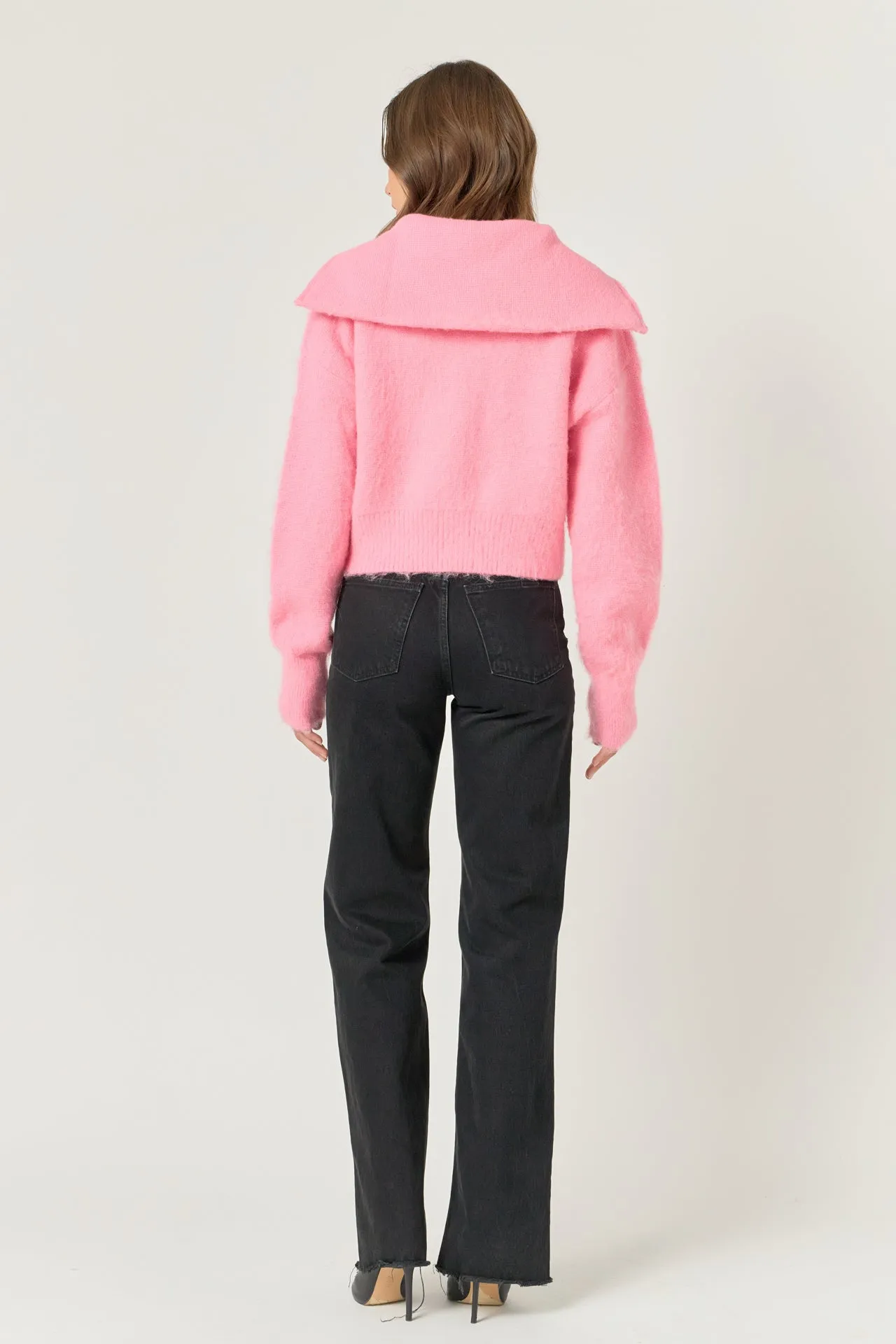 Endless Rose - Oversize Collar Knit Jacket