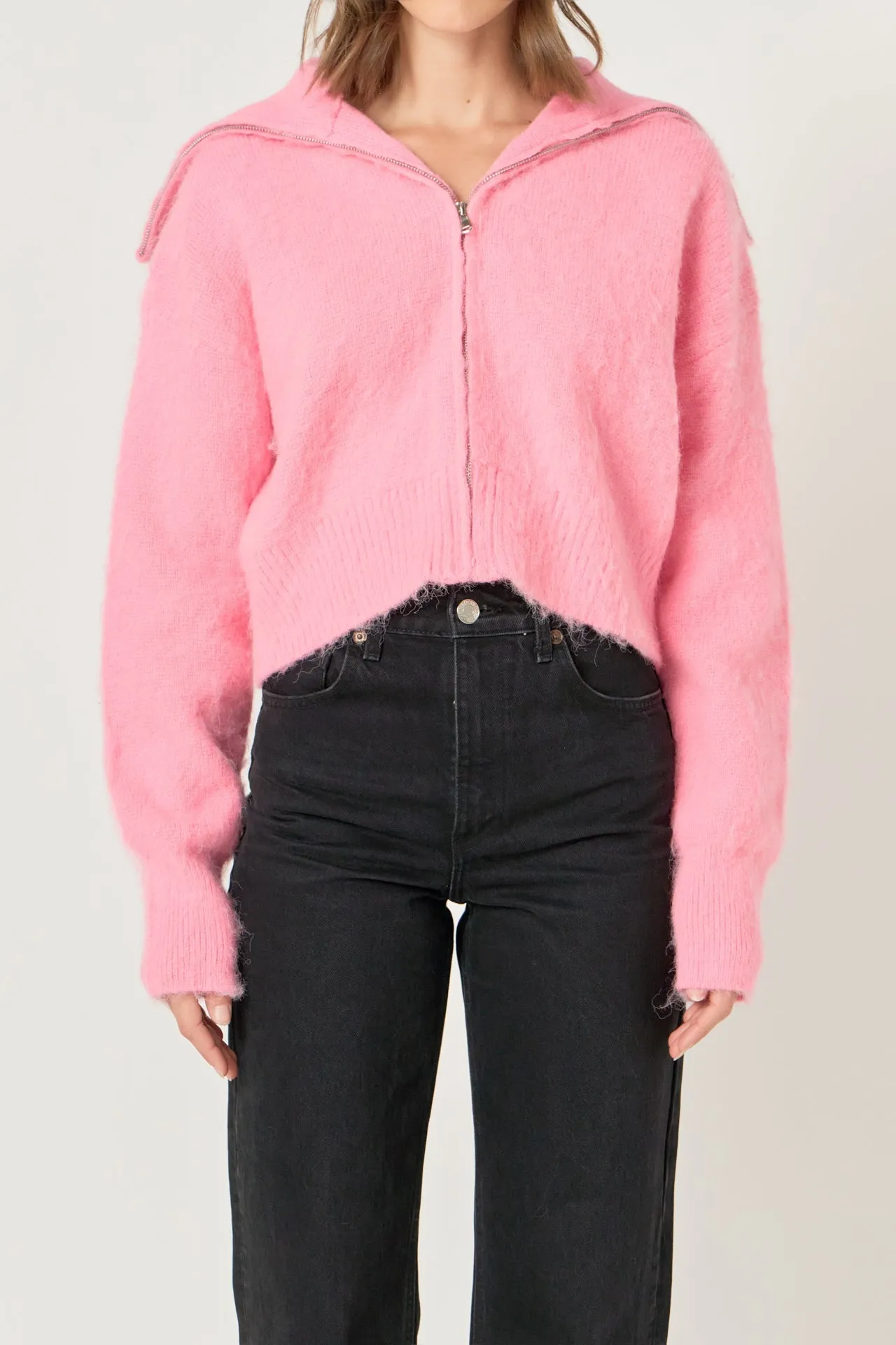 Endless Rose - Oversize Collar Knit Jacket