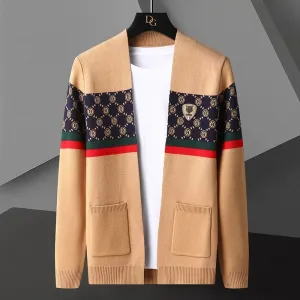 Geometric Pattern Acrylic Polyester Cardigan