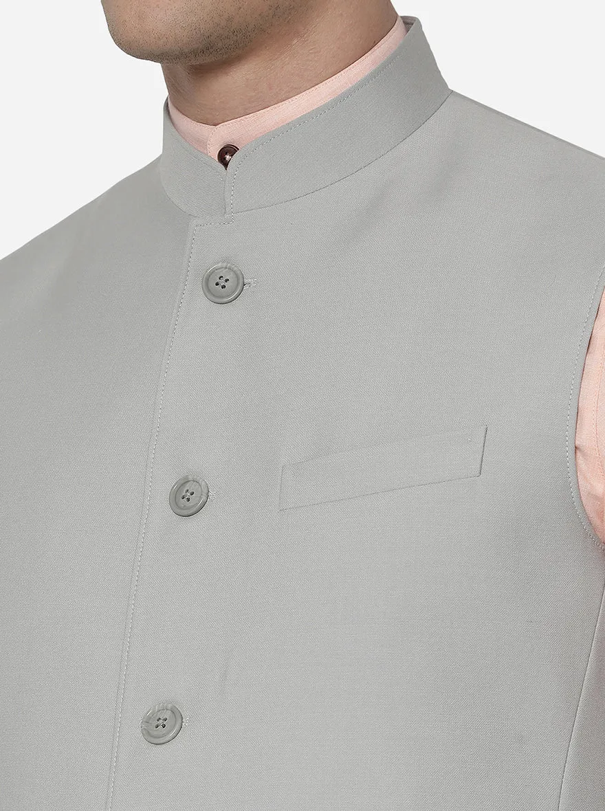 Grey Solid Modi Jacket | JadeBlue