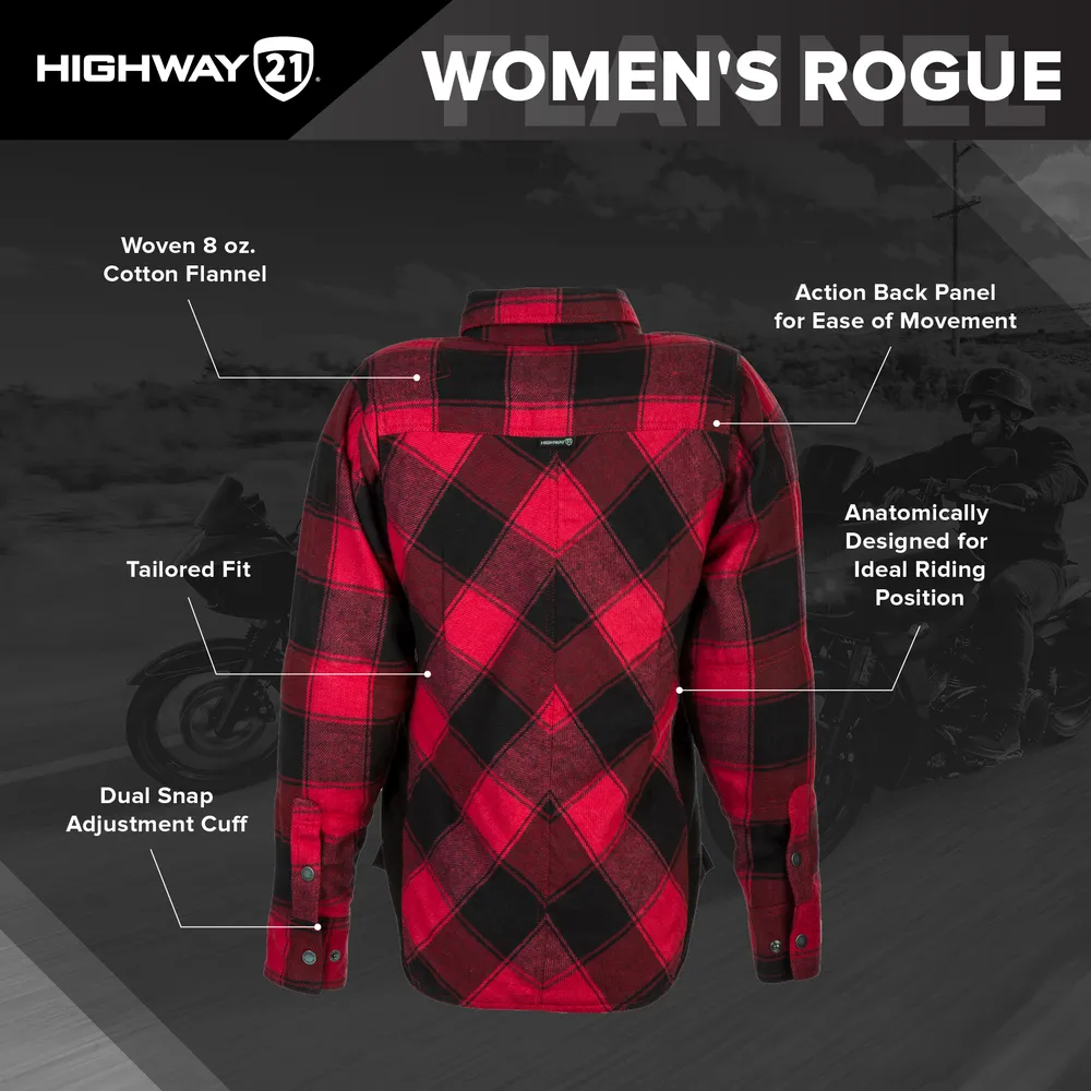 Highway 21 Women's Rogue Motorcycle Riding Flannel