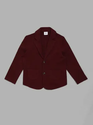 HOP Kids Solid Burgundy Blazer