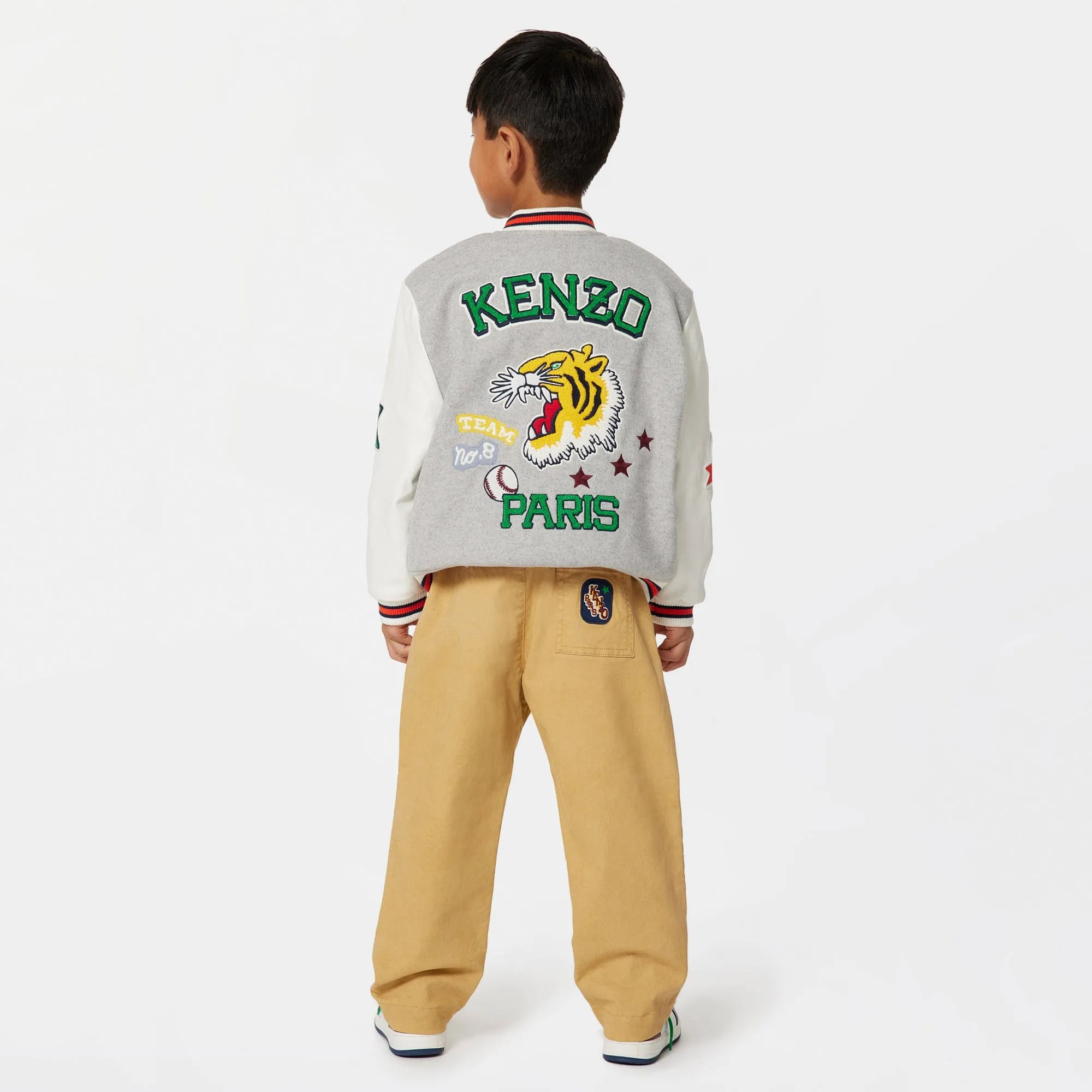 KENZO Boys Baseball Jacket in Grey