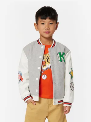 KENZO Boys Baseball Jacket in Grey