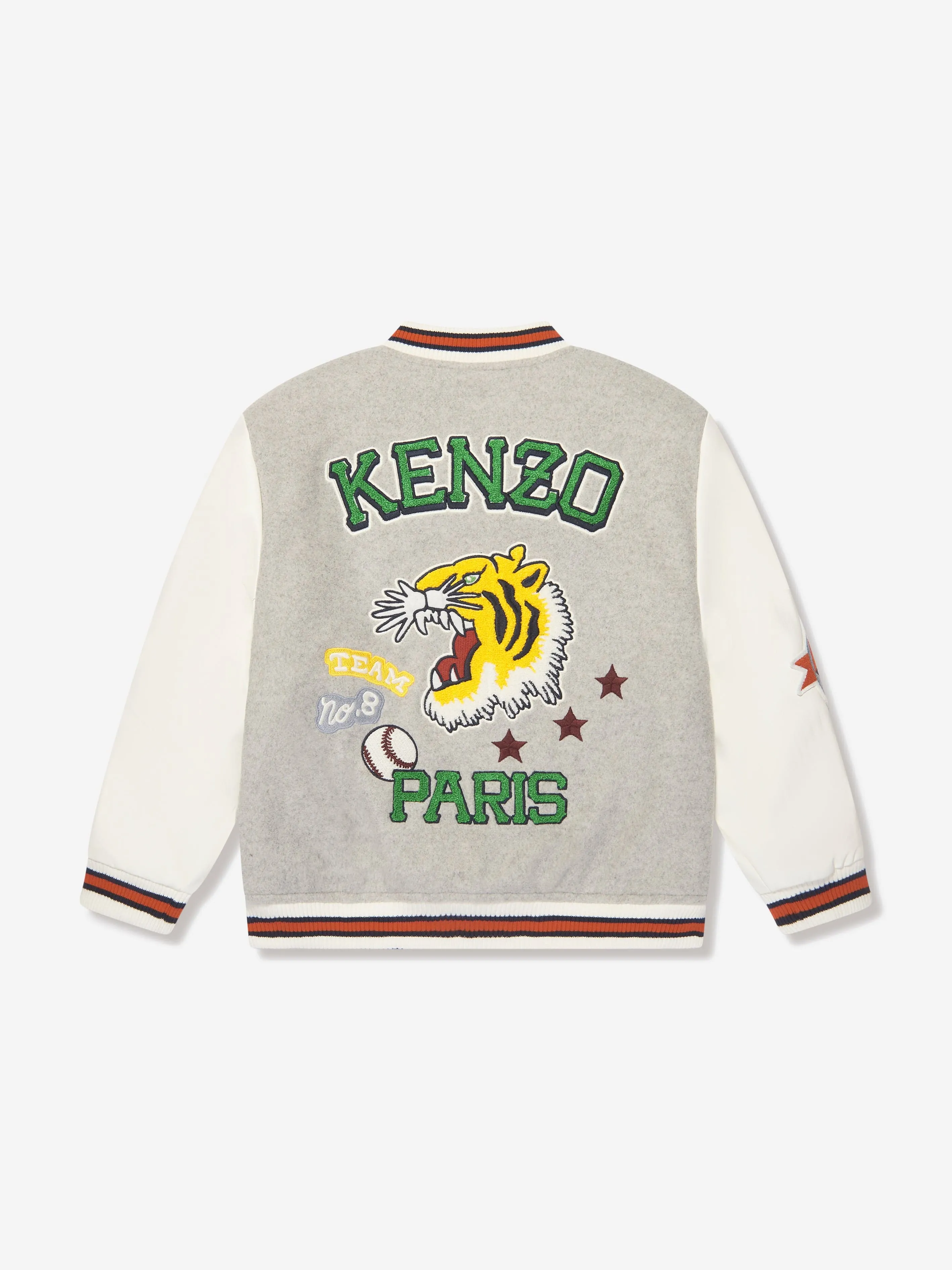 KENZO Boys Baseball Jacket in Grey