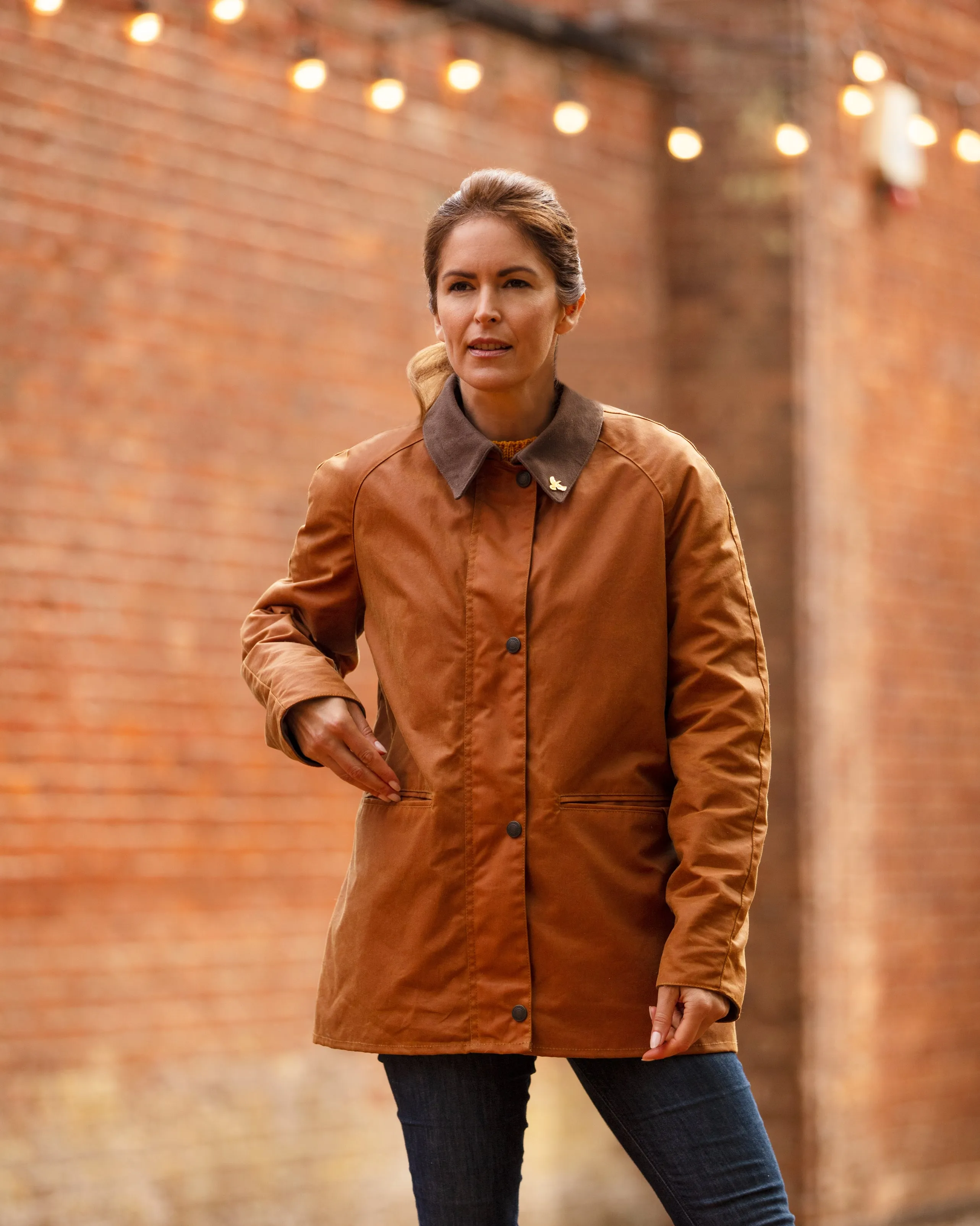 Ladies Bold Landowner Wax Walking Jacket - Mustard