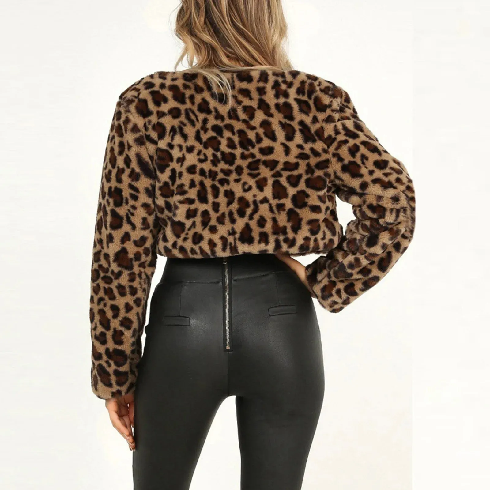 Leopard Fleece Stylish Chic Trendy Elegant Fashionable Wild Jacket