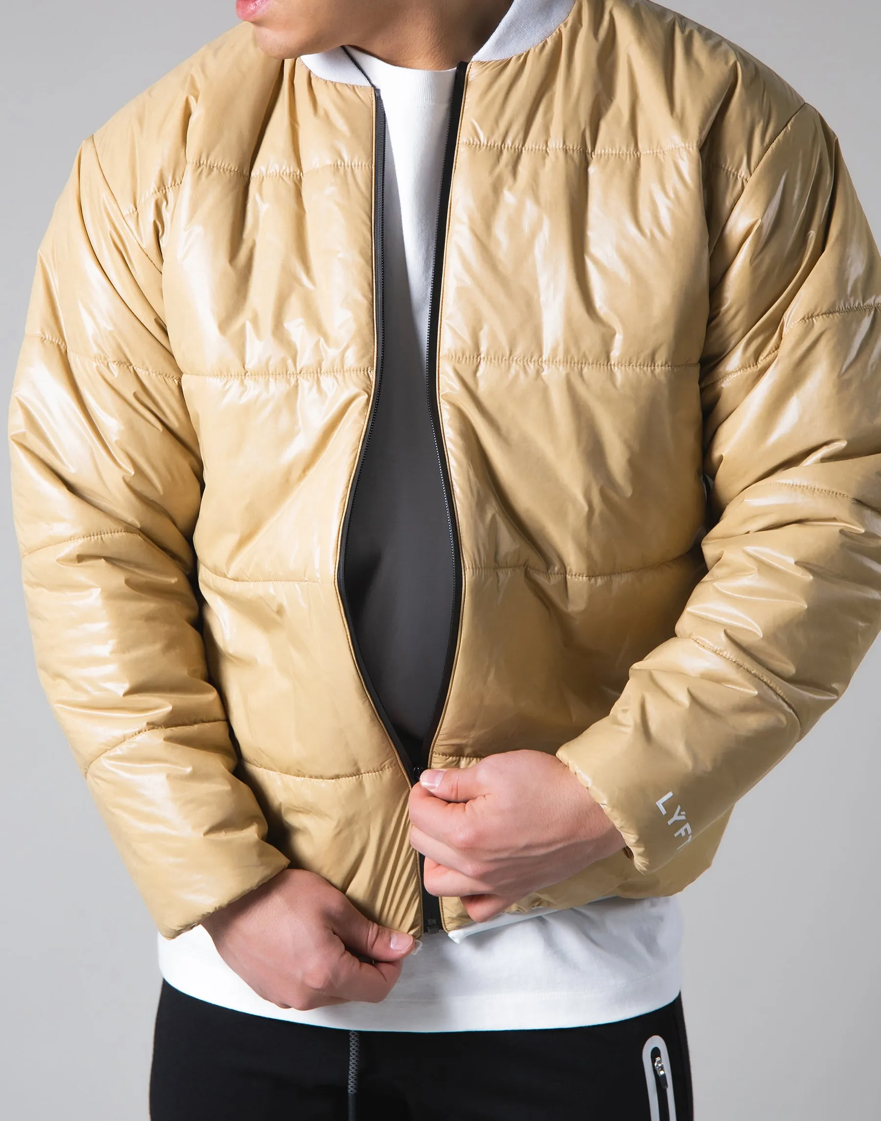 Light Weight Warm Nylon Jacket - Beige