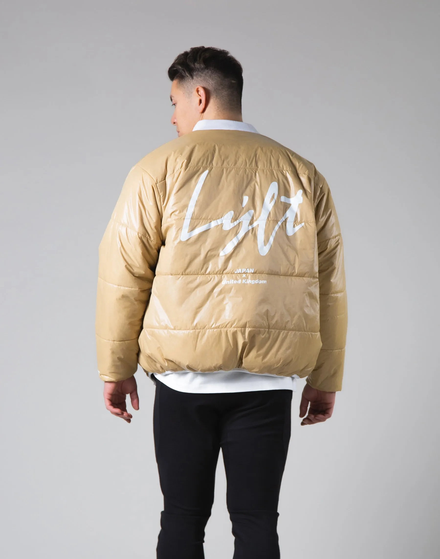 Light Weight Warm Nylon Jacket - Beige