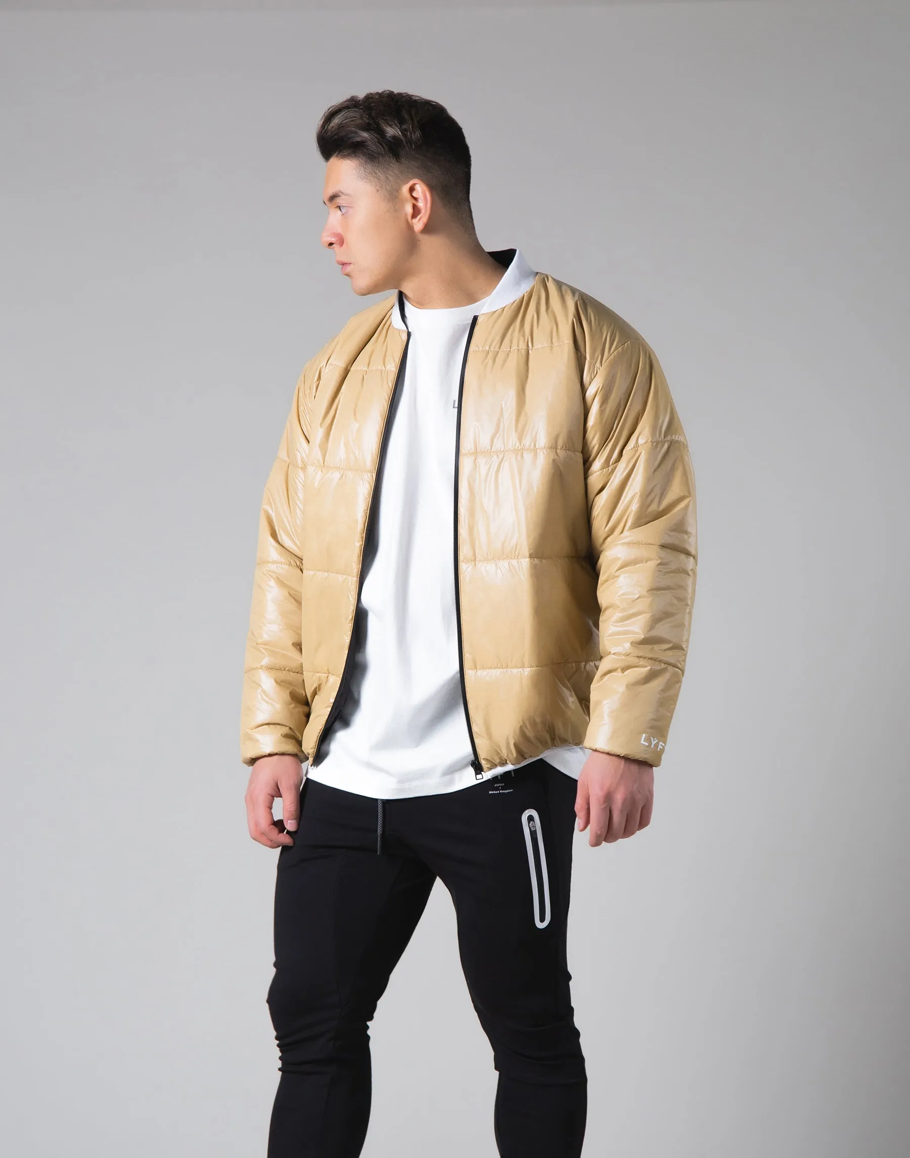 Light Weight Warm Nylon Jacket - Beige