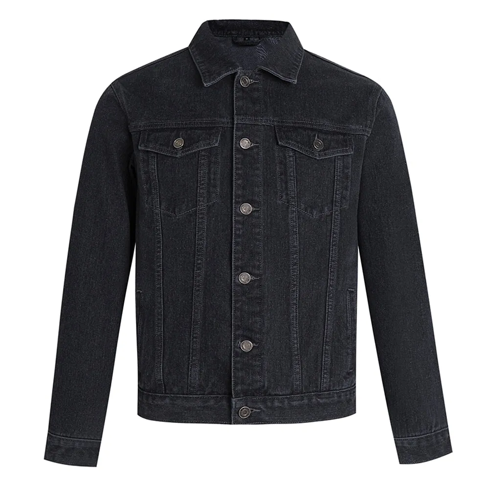 Mens Lucky Number 12 Graphic Button Up Denim Jacket