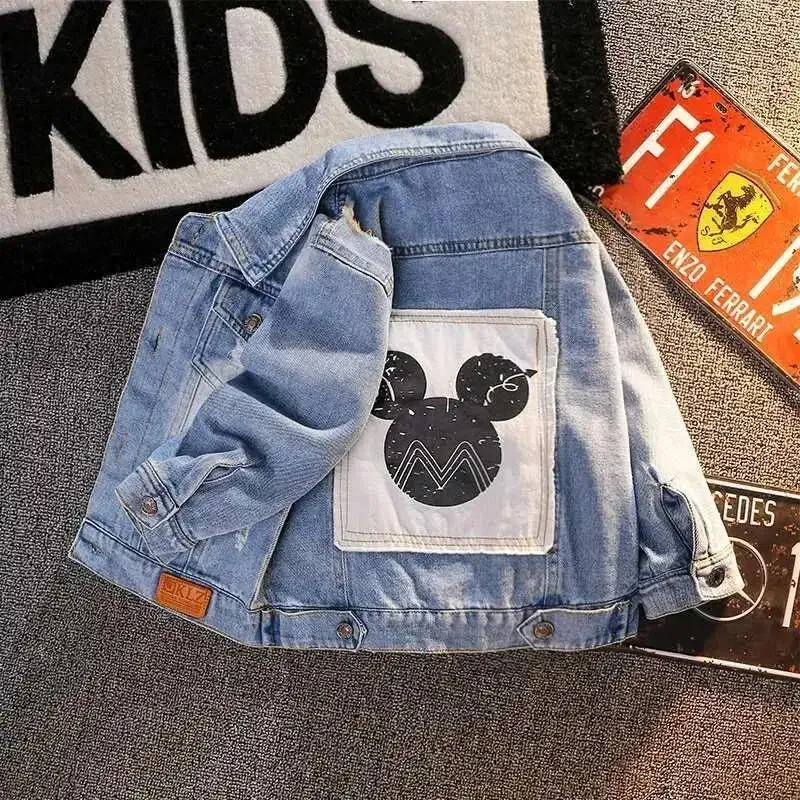 Mickey Mouse Embroidered Denim Kids Jacket