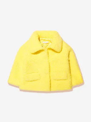 Monnalisa Girls Sherpa Jacket in Yellow