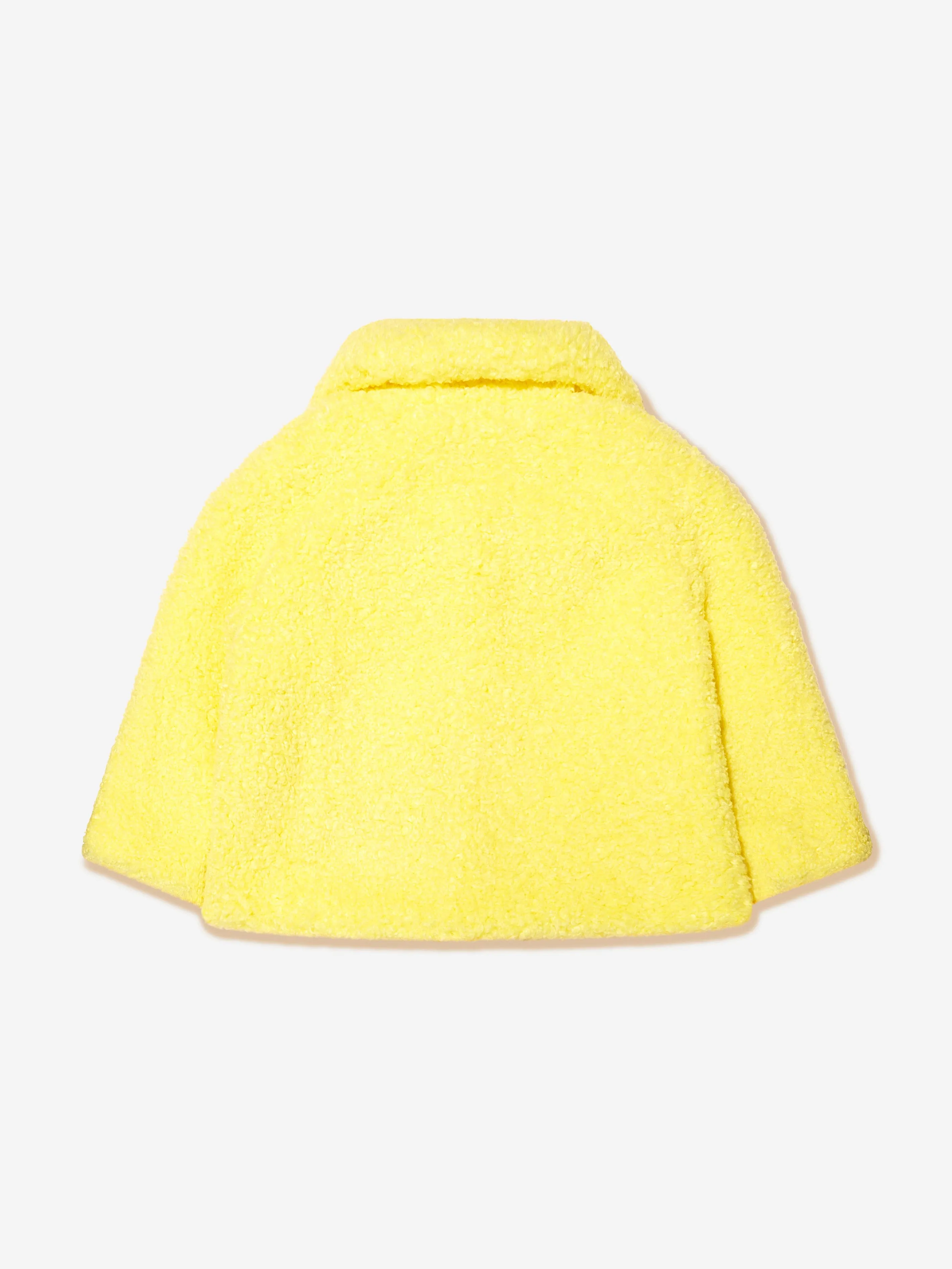 Monnalisa Girls Sherpa Jacket in Yellow