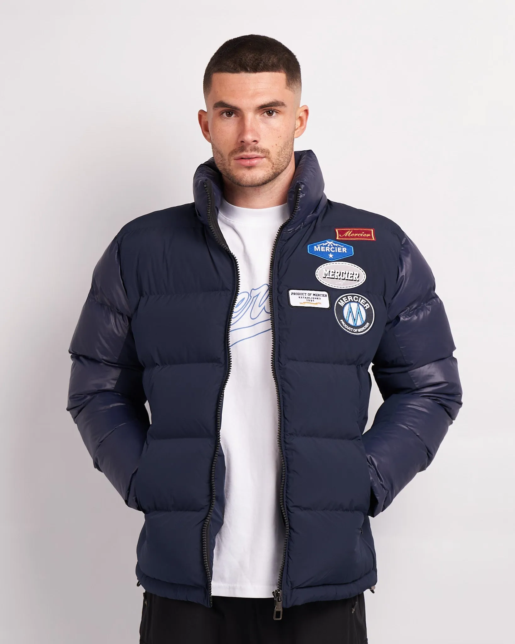 Navy OG badge Panelled Jacket