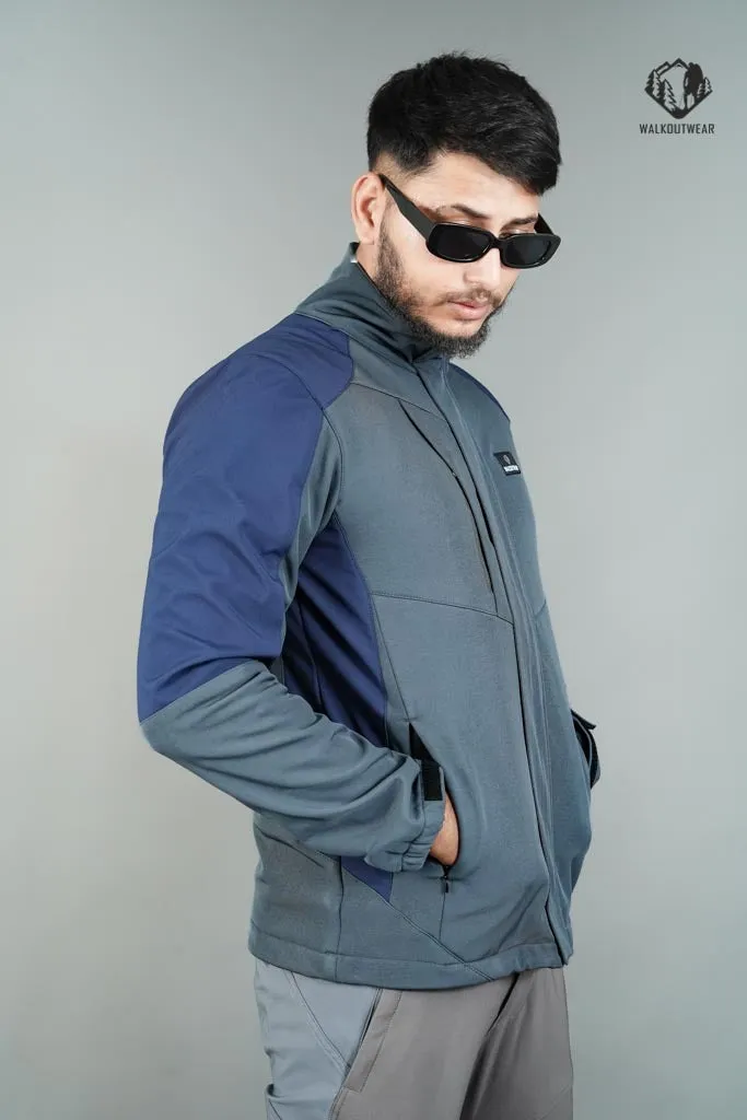 New Bonded Soldier Wear Winter Jacket For Men(gray-blue)