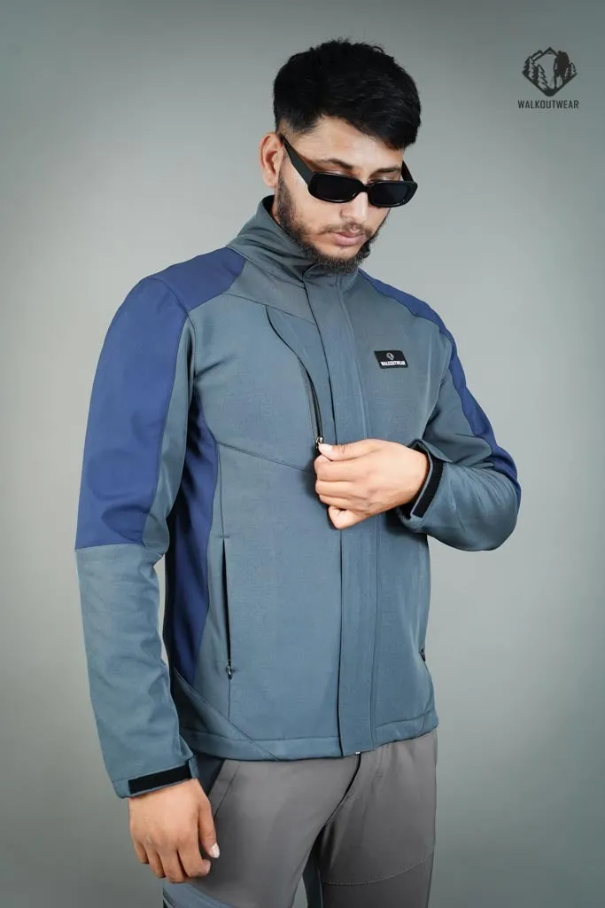 New Bonded Soldier Wear Winter Jacket For Men(gray-blue)