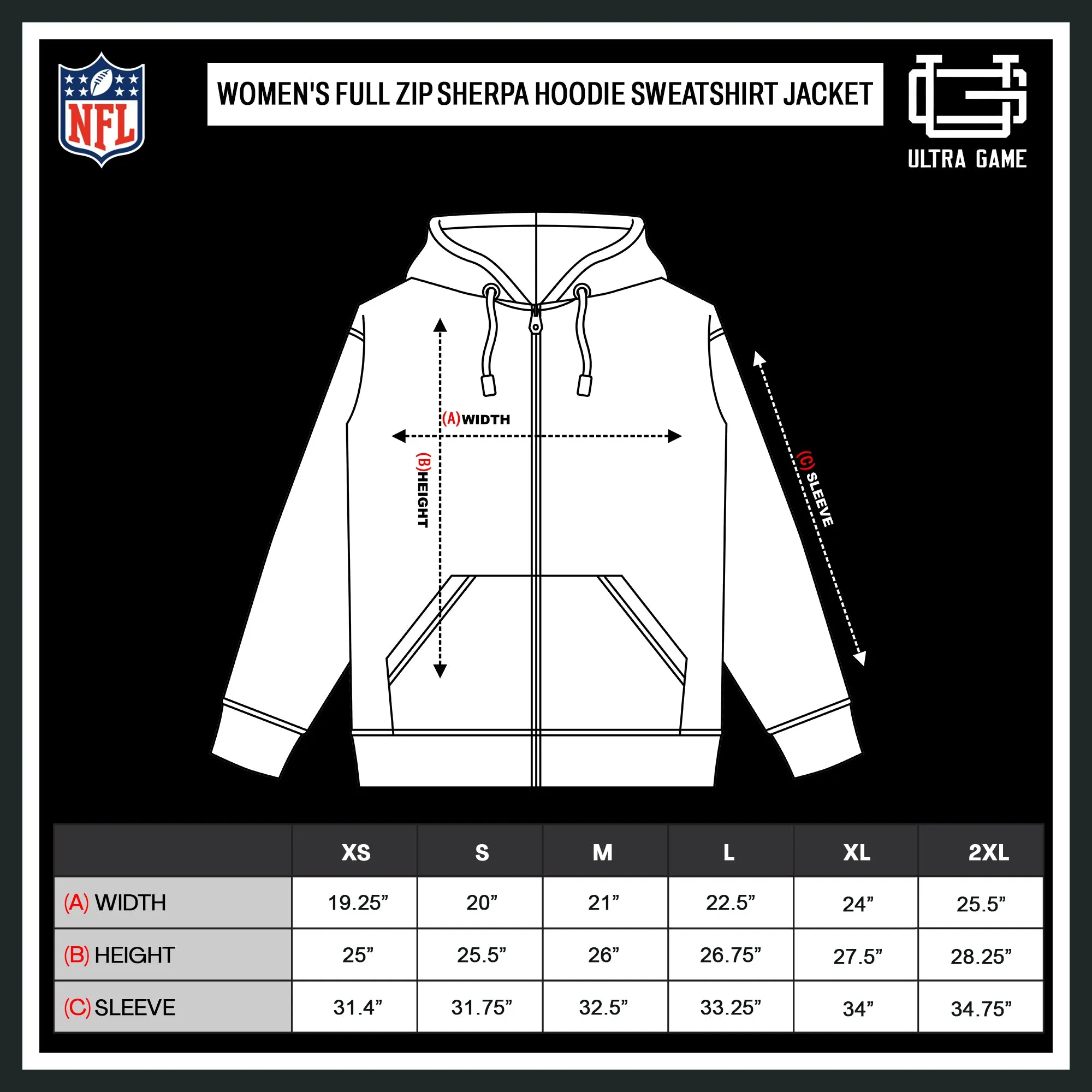 NFL Womens Full Zip Soft Sherpa Hoodie Sweatshirt Jacket|Cincinnati Bengals