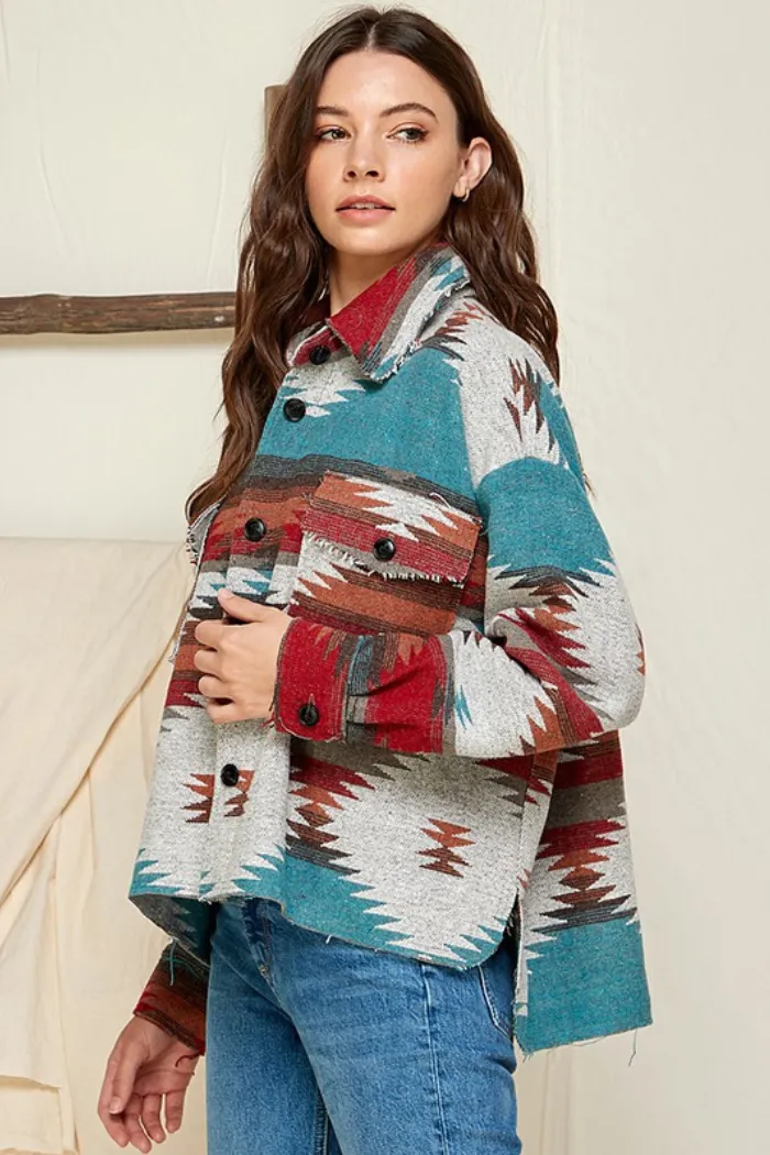 Plus Aztec/tribal Print Jacket