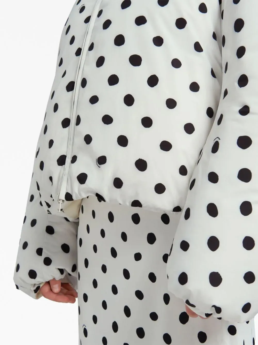 polka dot-print down jacket