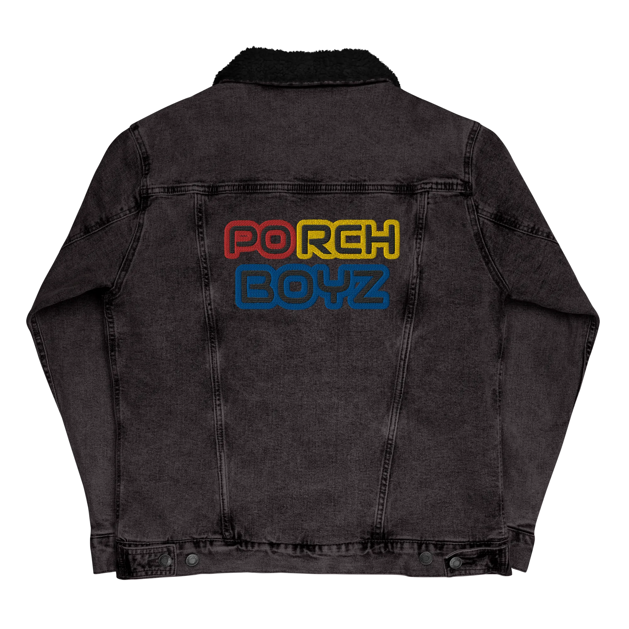 Porchboyz Multi Colored Unisex denim sherpa jacket