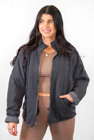 Quilted Comfort Soft Charcoal Jacket