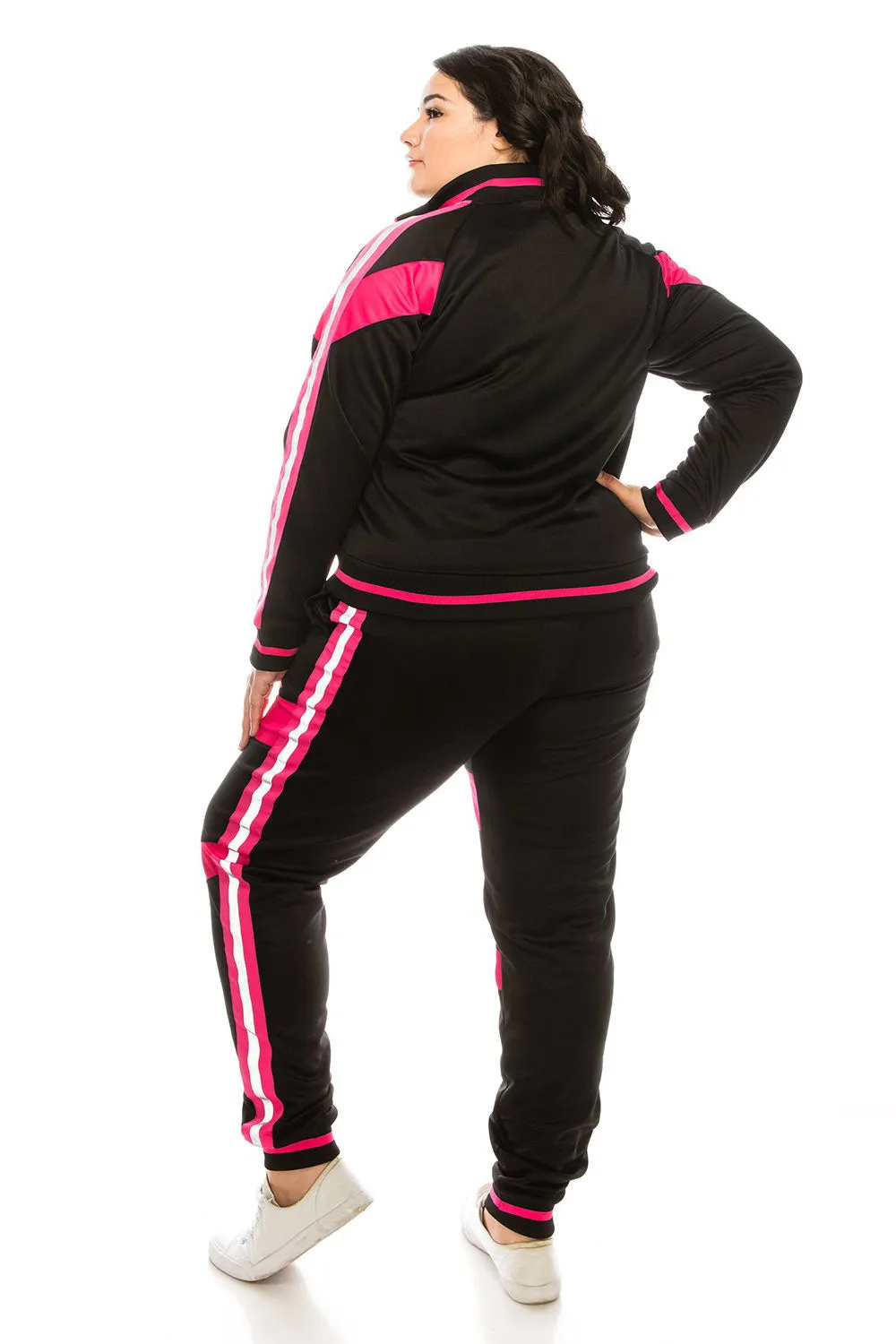 Reflective Neon Striped Track Suit