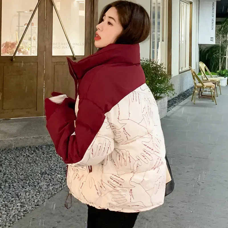 Short Korean Style Trend Multicolor Bread Coat