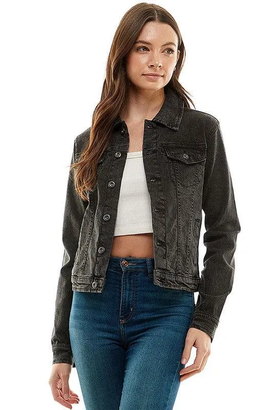 Spandex  Ladies  Casual Denim Jacket